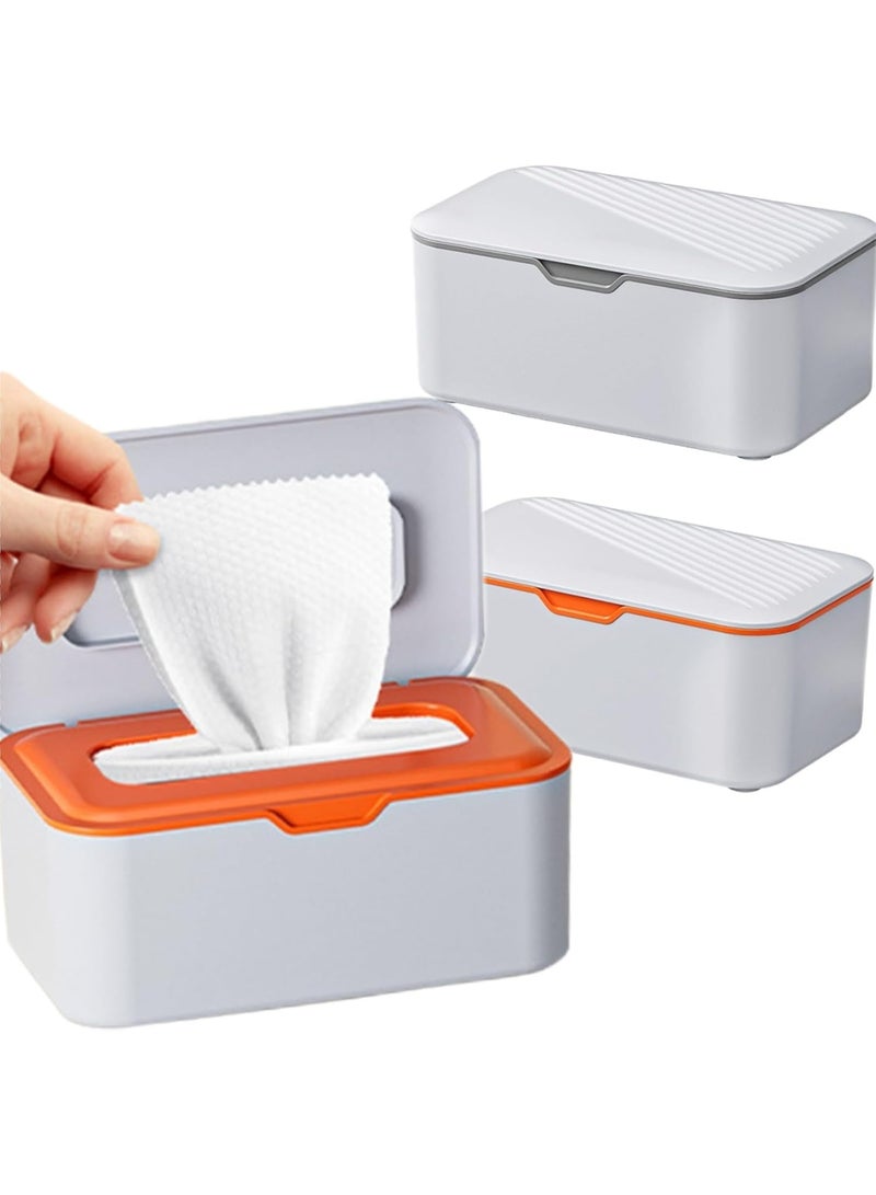 سيوسي Wipe Dispenser Box, Leak-Proof Wet Wipes Container with Flip Lid, Hygienic Storage Case for Toilet Paper, Facial Tissues & Napkins, Nursery & Bathroom Organizer (2-Pack, White) - Image 1